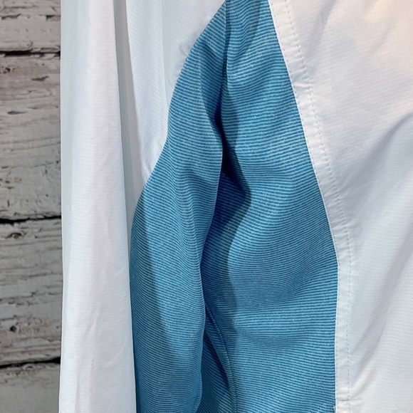 ADIDAS "Clima Proof" Golf Jacket Full Zip White/Teal-Medium - Picture 3 of 4